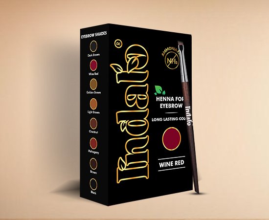 Wine red eyebrow dye made by Kirpal Export Overseas (KEO).